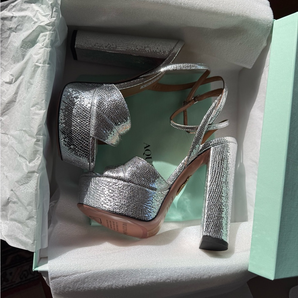 BNIB Aquazurra Sinner platform heels 37